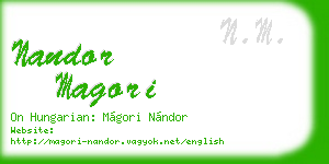 nandor magori business card