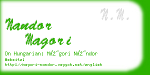 nandor magori business card